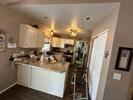 Kitchen, light project in  progress