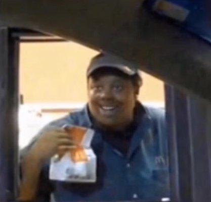 Girl smiling with McDonald's Bag