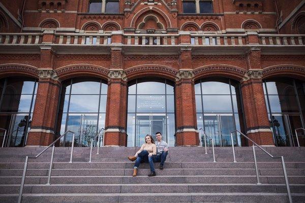 A casual pose in front of Cincinnati Music Hall