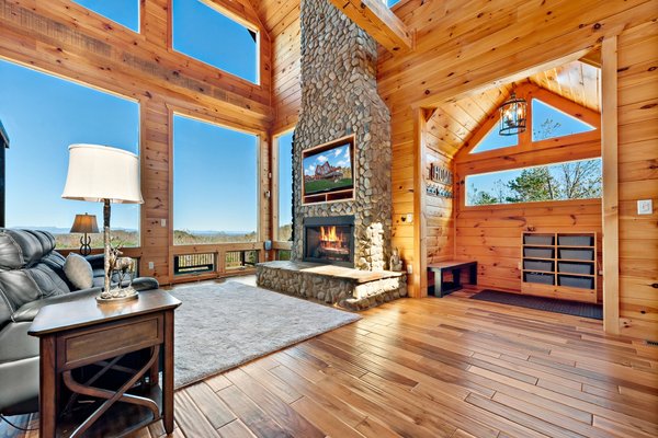 Log cabin interior