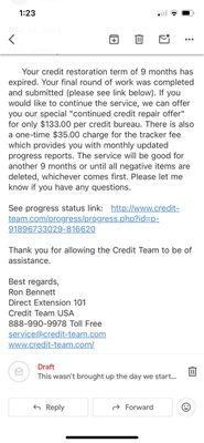 This is a picture of credit team trying to extort more money out of people!