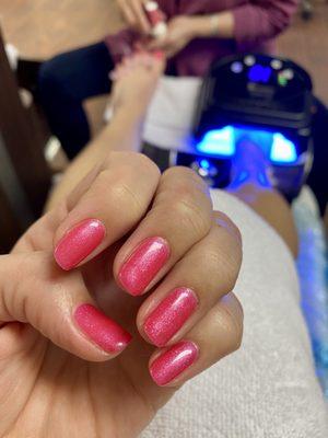 Gel manicure.