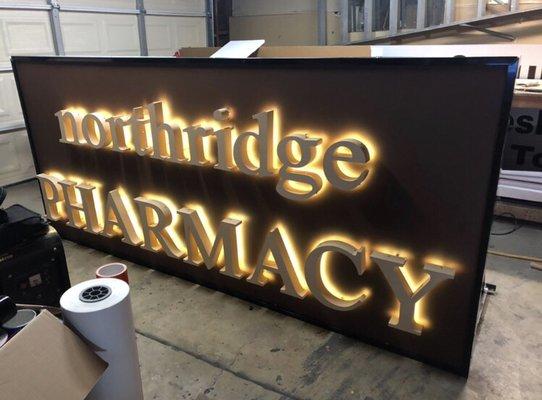 Reverse channel letters installed in northridge