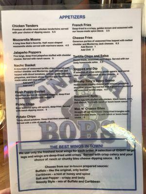 Pantana Bob's Menu (It's all good)