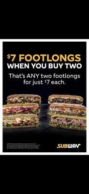 Footlong Sandwich Offer