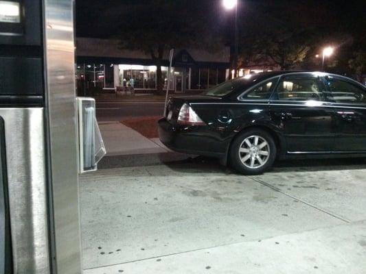 People have no idea how to park here.  They park at a pump to go grocery shopping inside this gas station.