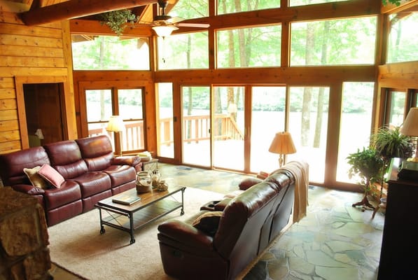 Custom Timber Framed Wall - Log Home Newnan, GA