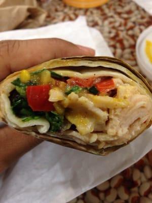 Turkey mango corn chutney wrap! Sweet and burst of flavor in every bite. I recommend.