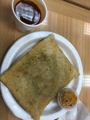 Masala potatoes crepe & bottle of water = $18