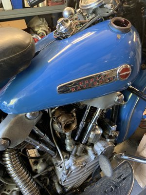 1947 Harley knucklehead that had not run in 40 years.