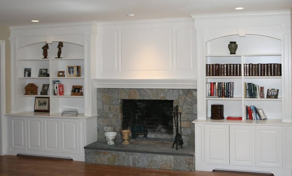 Custom family room bookcases