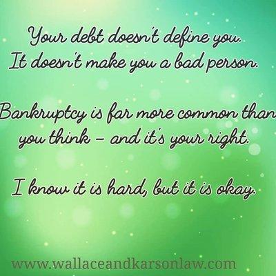 You're neither the first nor last to come see me about bankruptcy. Please don't be embarrassed - be empowered and let's fix it.