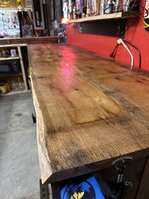 Epoxy sealer on wood bar