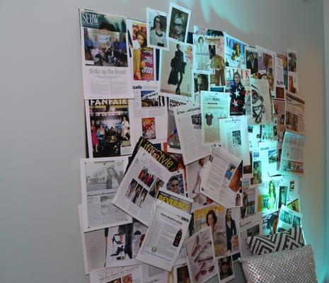 DBC's famous clipping wall.