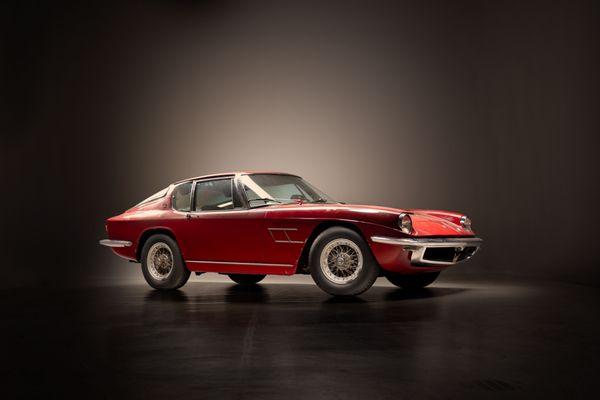 "Before" studio photo of a client's 1969 Ferrari 365GT 2+2 prior to starting a full restoration on the car.