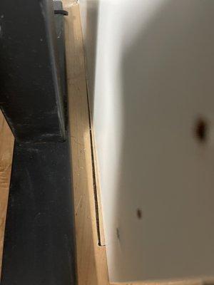 Gaps in the wood flooring