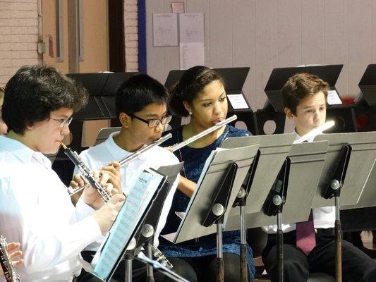 Faith Lutheran School offers musical learning opportunities including recorder, keyboarding, band, orchestra, handbells and choir.