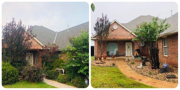 Our before/after of a job we did redesigning this entryway.