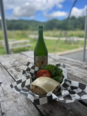 Chicken Salad Sandwich & Raspberry Hard Cider