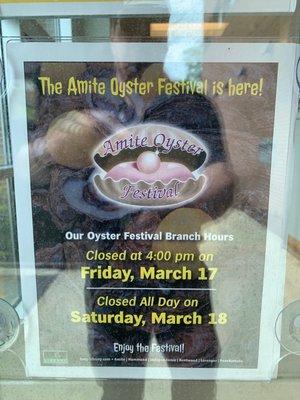 Oyster festival this weekend.