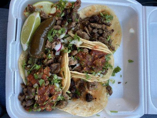 Four Asada Tacos