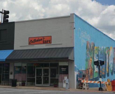 Front Entrance with new Mural on the Side