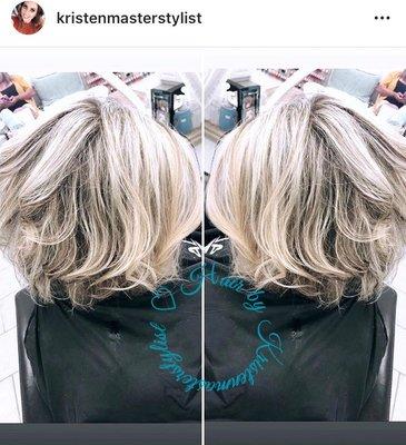 Icy blonde highlight by Kristen G