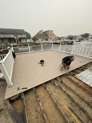 Halfway through huge deck