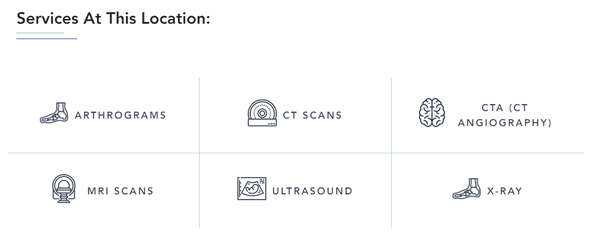 Medical Imaging services offered at our Denver West location.