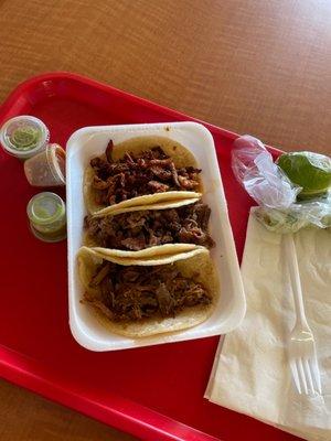 Al pastor, asada y carnitas