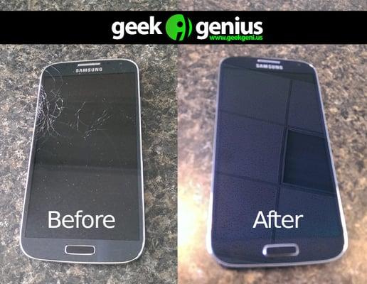 Samsung smartphone screen replacement.