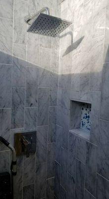 Tiled shower