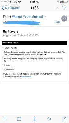 Walnut Youth Softball Association