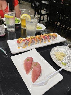 Titanic Roll and hamachi pieces