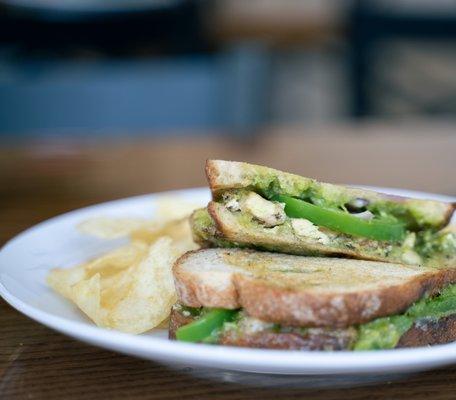 Chicken Pesto Panini - It's best on a punky crunchy sourdough!