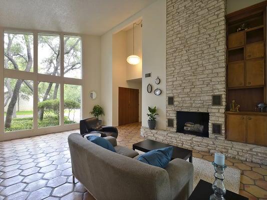 Mid-century modern on one of the best blocks in Barton Hills in 78704.