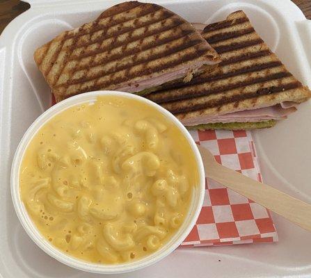 Macaroni and a Turkey & Pesto Panini