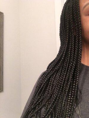 Waist-length box braids