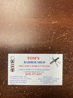 Tom's Barber Shop