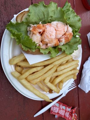 Lobster roll and fries