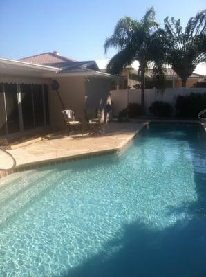 Our pool - cleaned and serviced by Gunder