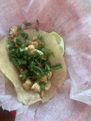 Chicken taco--real corn tortillas