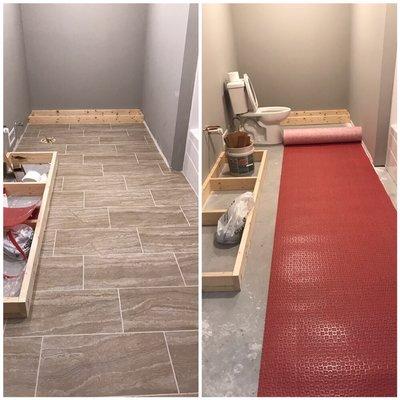 Bathroom tile floor