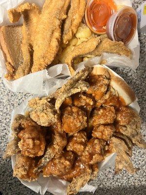 Catfish dinner & wing dinner