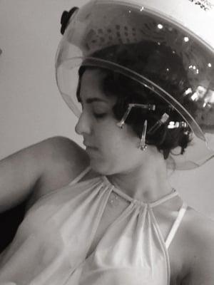 Aiming for a glamorous classical vintage look by hairstylist Sabrina! Stay tuned. #FingerWave #classic #vintage