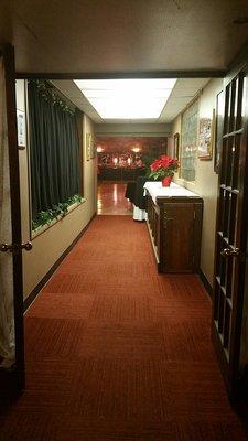 The hallway to the  banquet area