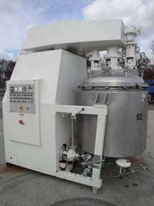 1,000 LITER WALDNER STAINLESS MIXING-HOMOGENIZING VACUUM PROCESS VESSEL