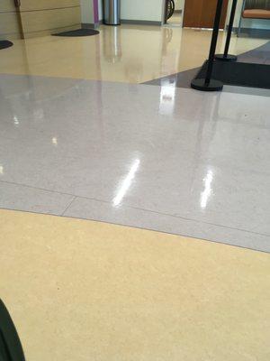 Lobby floors shining