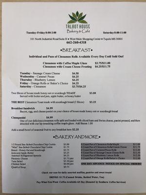 Breakfast Menu