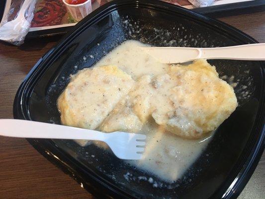 Sausage gravy biscuit